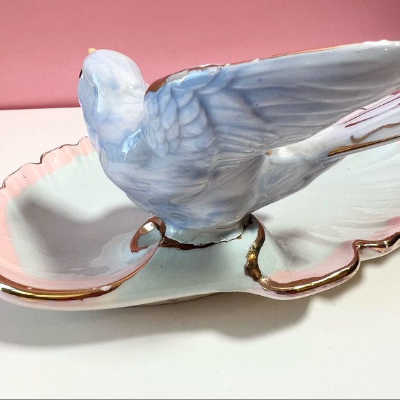 Vintage antique retro pastel bird tray platter dish - Picture 5 of 6